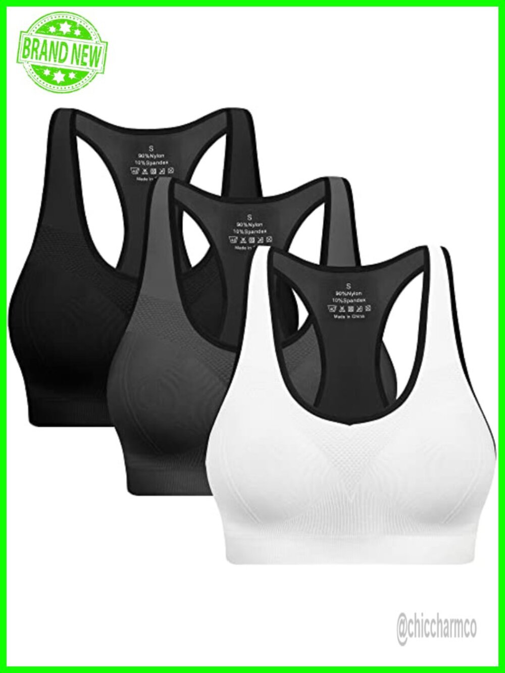 Racerback Sports Bras for Women with Pads High Impact Athletic Tank Top